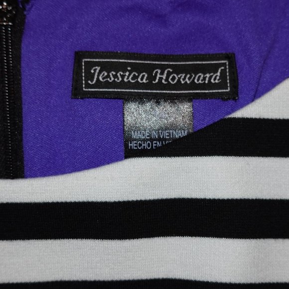 Women's Size 14 Jessica Howard Classic Business Office Work Black White Dress - Picture 3 of 4